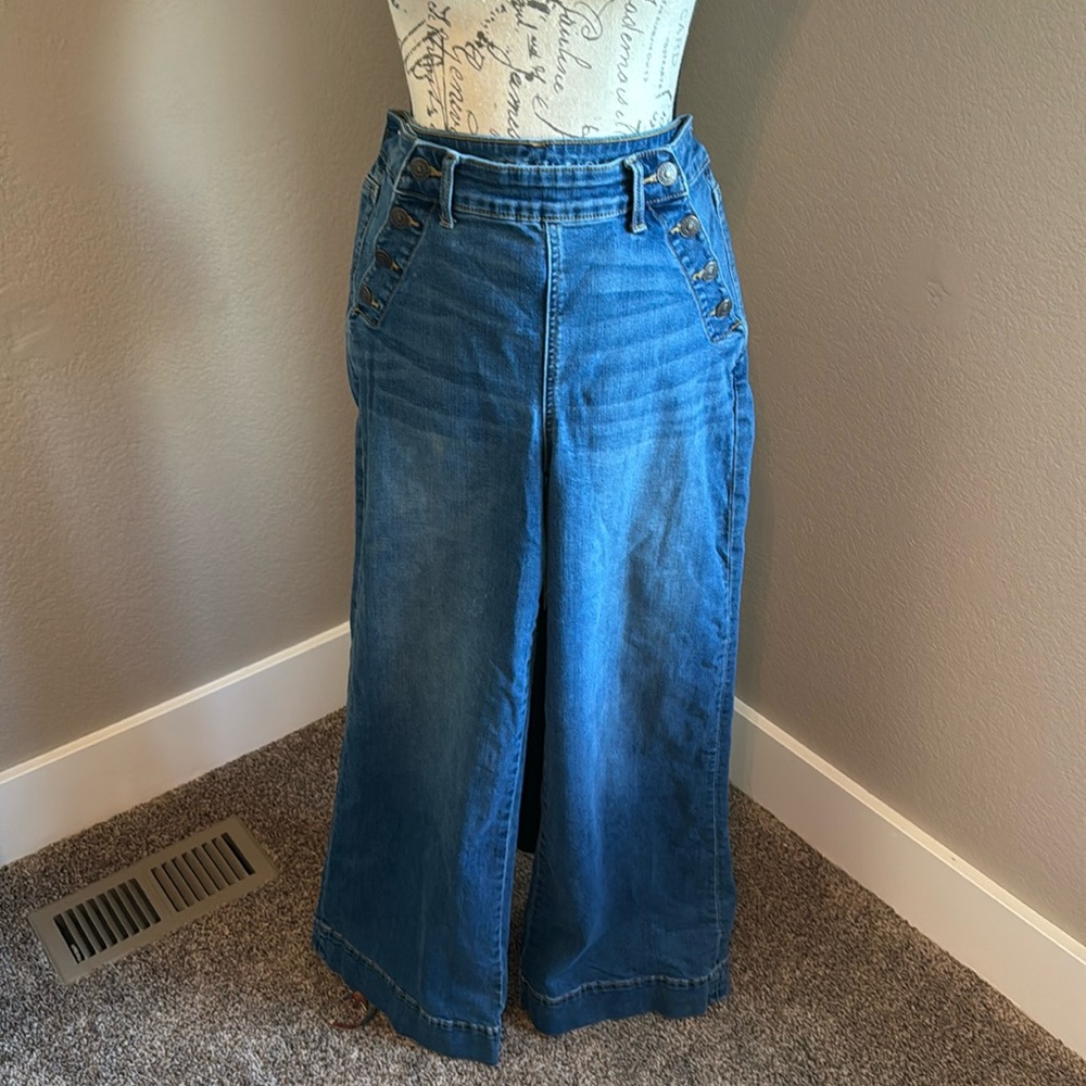 American Eagle Outfitters Blue Flare & Wide Leg Jeans